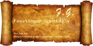 Fesztinger Gusztáv névjegykártya